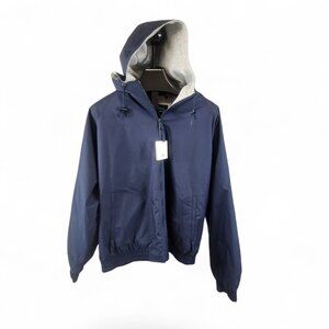 NWT Tri-Mountain 3600 Navy/ Gray Heavy Hooded Windbreaker